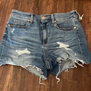 Size 8 Denim Destructed Shorts High Rise Midi